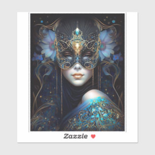 Sticker Femme d'Imaginaire portant un masque
