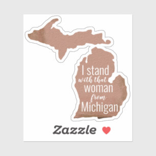 Sticker Femme Du Michigan Copper Silhouette State