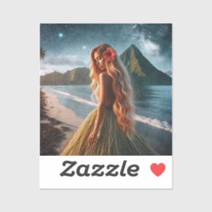 Sticker Femme en jupe de paille