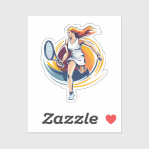 Sticker femme jouant au tennis