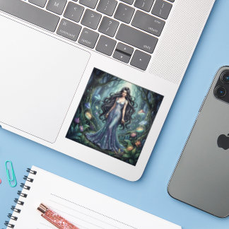 Sticker Femme majestueuse avec une robe argentée