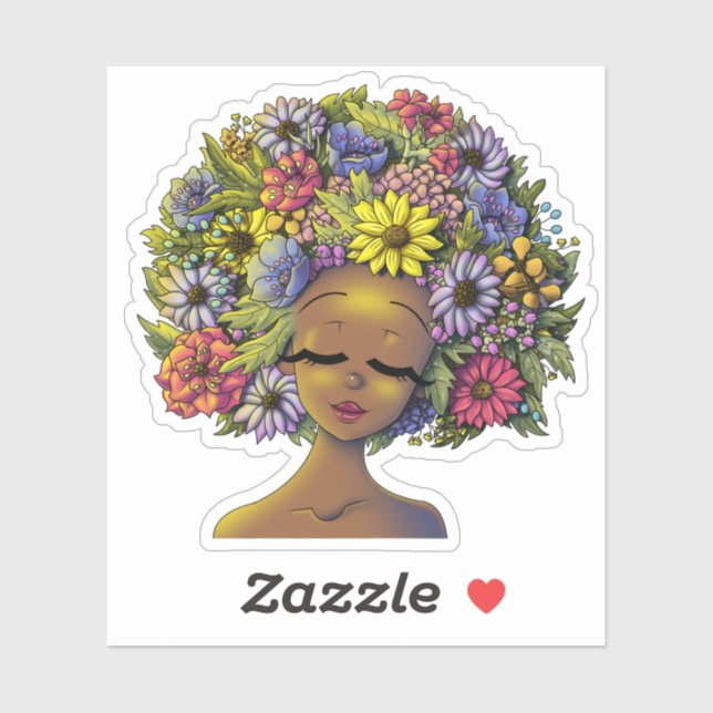 Sticker Femme noire (Feuille)
