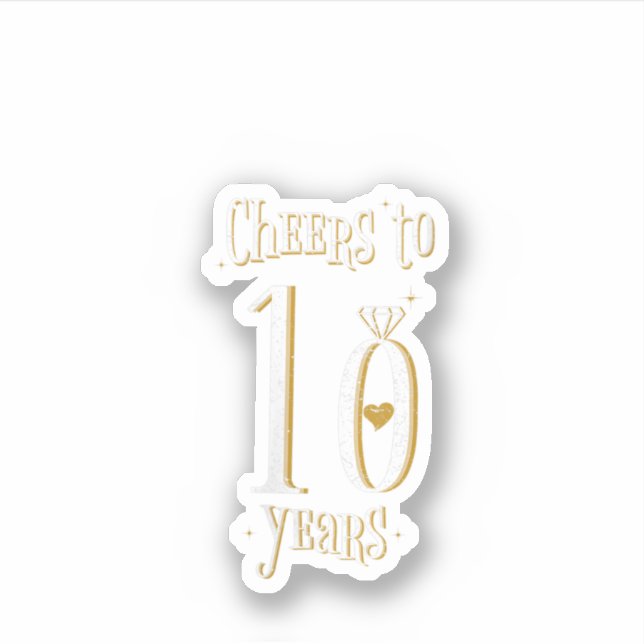 Sticker Femme Salue À 10 Ans 10E Mariage Anniversa (Devant)