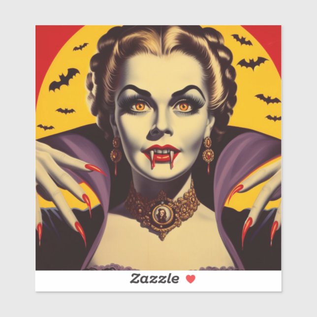 Sticker Femme vintage Vampire (Feuille)
