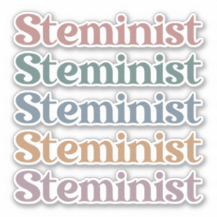 Sticker Femmes Stéménistes Rétro Dans STEM