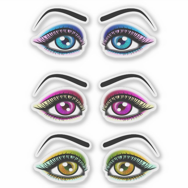 Sticker FEMMES Yeux Témoin de maquillage de l'ombre (Devant)