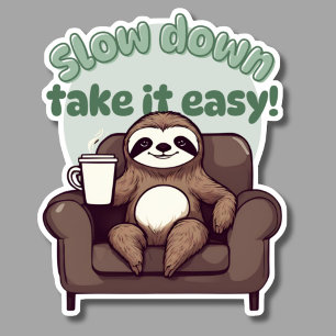 Sticker Fente mignonne lente avec café imperméable
