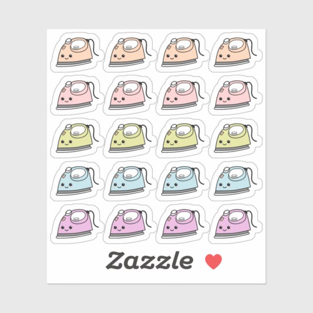 Sticker Fer Chores Laverie Repère de repassage Bujo Planne (Feuille)