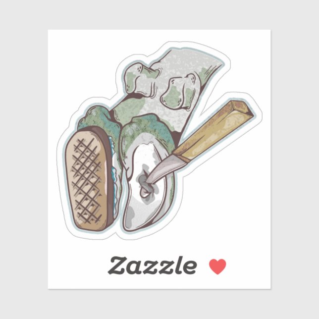 Sticker Fermeture de hameçon de vache (Feuille)