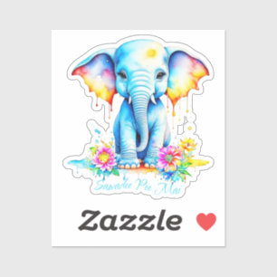 Sticker Festival Elephant Songkran Aquarelle