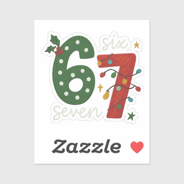 Sticker Festive 67 – Bright Christmas Numbers Desig (Feuille)