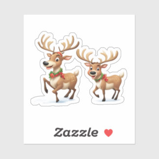Sticker Festive Christmas Reindeer