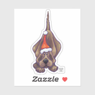 Sticker Festive Hound Dog Noël