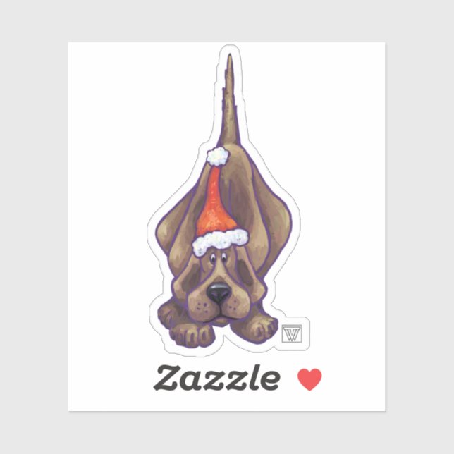 Sticker Festive Hound Dog Noël (Feuille)