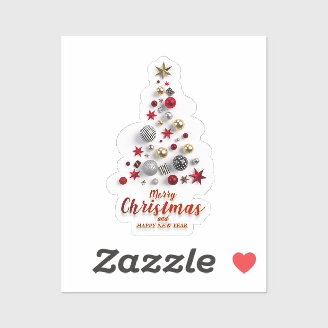 Sticker “Festive Tree in Snow”  (Feuille)