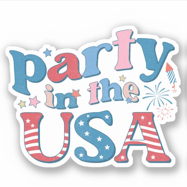 Sticker Fête Aux États-Unis Patriotique (Devant)