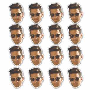 Sticker Fête Bachelorette Coupe-Visage Personnalisée Anniv
