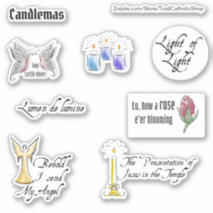 Sticker Fête catholique des chandeliers Noël religieux