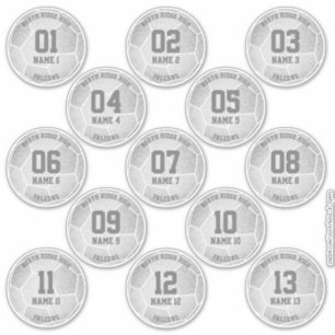 Sticker fête d'anniversaire de football féminin gris argen