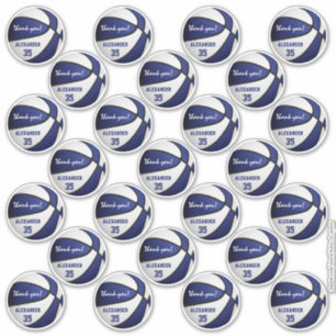 Sticker fête de basket bleu blanc merci ensemble de 25