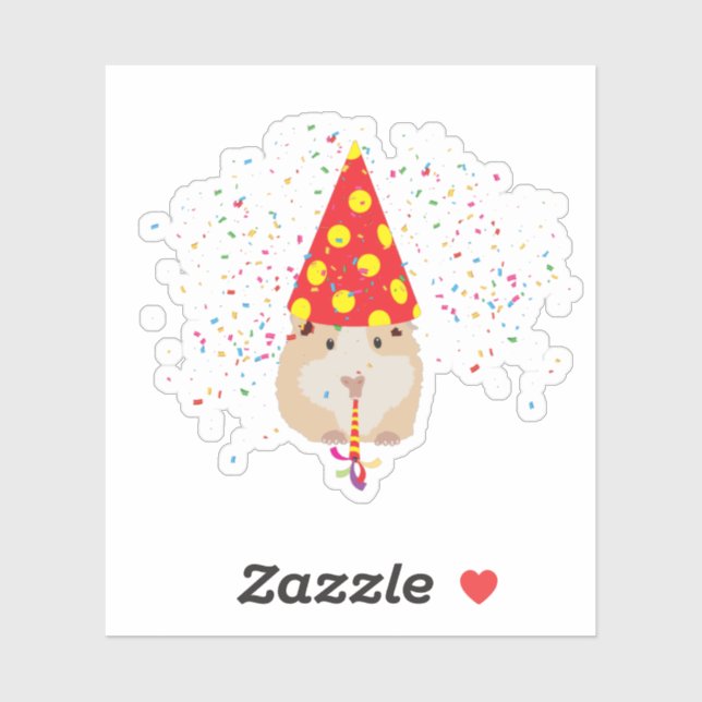 Sticker Fête de hamster - Animaux ayant une fête (Feuille)