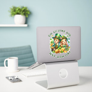 Sticker fête de la saint-patrick   Go gcuire Dia an t-ádh 