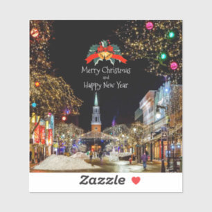 Sticker Fête de Noël, lumières vives et baubles