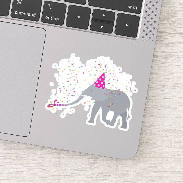 Sticker Fête des éléphants - Animaux ayant une fête (Détail)