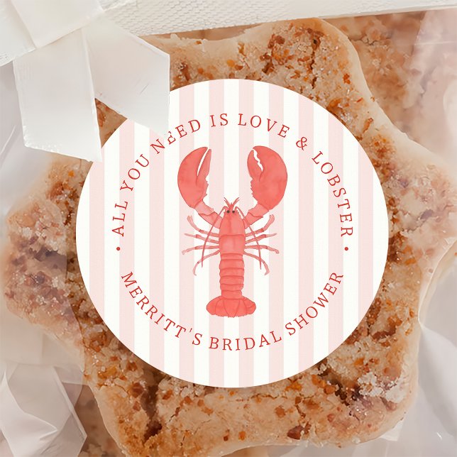 Sticker Fête des mariées d'amour nautique et homar (Créateur téléchargé)
