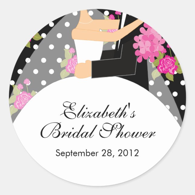 Sticker Fête des mariées de mariée florale rose (Devant)