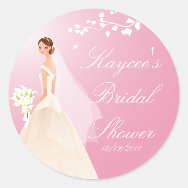 Sticker Fête des mariées Pink Pastel Bride (Devant)