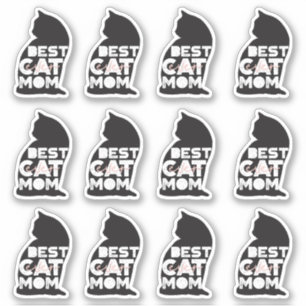 Sticker Fête des mères roses amusantes Meilleure maman cha