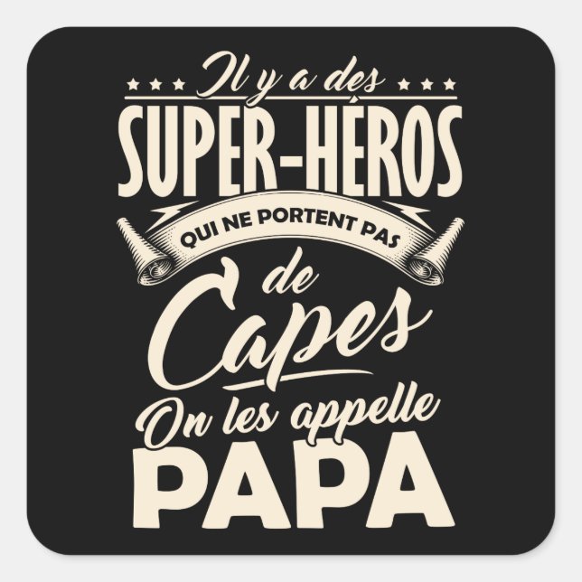 Sticker Fête des Pères - Papa Super-Héro (Devant)