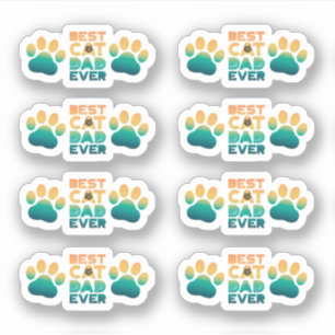 Sticker Fête des pères photo Retro Sunset Meilleur Chat Pa