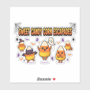 Sticker Fête d'Halloween Candy Corn Mignonne