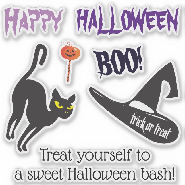Sticker Fête d'Halloween "Treat or Trick" Crème glacée sav (Devant)