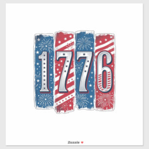 Sticker Feu d'artifice patriotique vintage vector design 1
