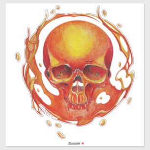 Sticker feu de lame crâne