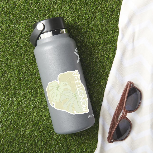 Sticker Feuillage Monstera en vert tendre (HydroFlask Insitu)