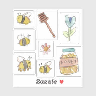 Sticker Feuille autocollante d'abeille