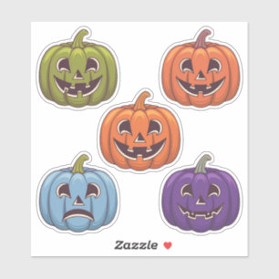 Sticker Feuille d’autocollants couleur Jack-o’-Lantern