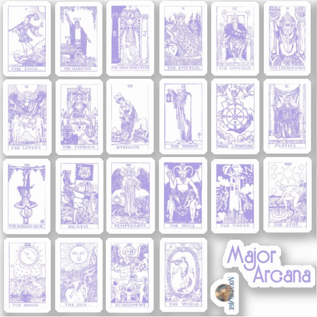 Sticker Feuille d'autocollant Arcana majeure dans Pastel G (Devant)
