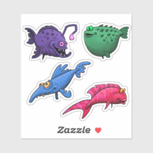 Sticker Feuille d'autocollant de poisson d'océan 2