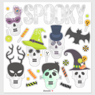 Sticker Feuille d'autocollant de variété Halloween éffraya