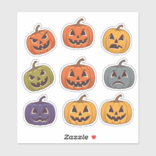 Sticker Feuille d'autocollant du Citrouille d'Halloween