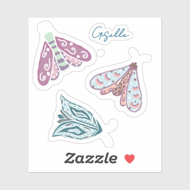 Sticker Feuille d'autocollant Luna Moth personnalisée (Feuille)