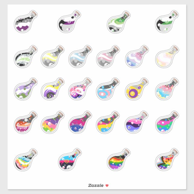 Sticker Feuille d'autocollant Potions de fierté (Feuille)