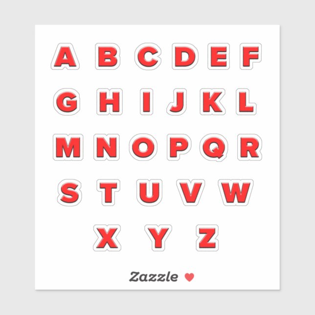Sticker Feuille d'autocollants Alphabet Lettres — Apparenc (Feuille)