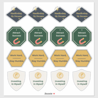 Sticker Feuille d'autocollants d'affirmation d'abondance e