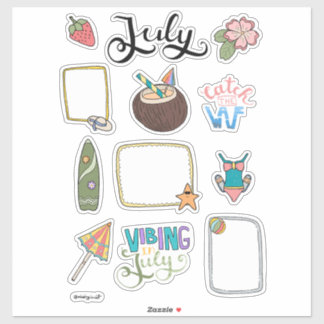 Sticker Feuille d'autocollants de juillet – Amusement au s